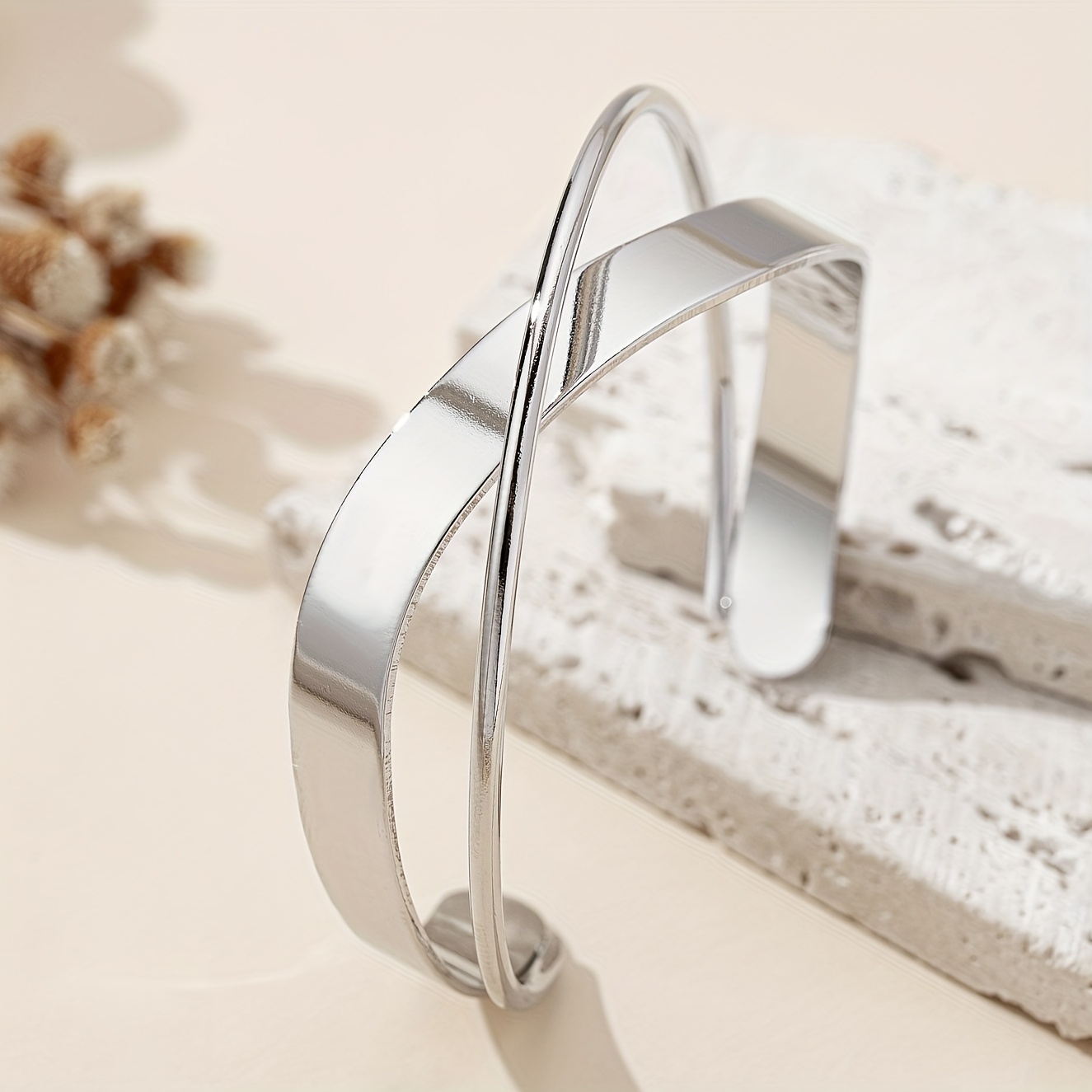 Golden Tone Open Cuff Bracelet Sleek Iron Bangle for Women
